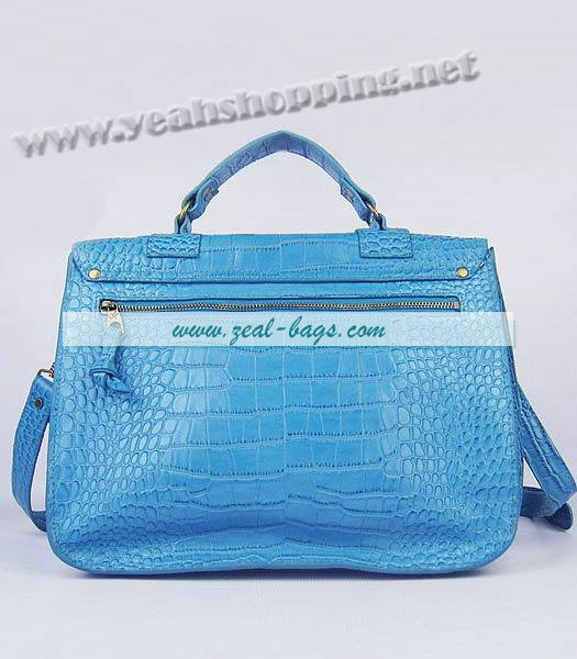 Knockoff Proenza Schouler Suede PS1 Satchel Bag in Light Blue Croc Veins